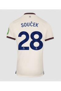 West Ham United Tomas Soucek #28 Jalkapallovaatteet Vieraspaita 2025-26 Lyhythihainen